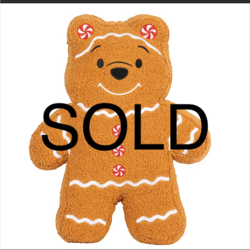 Winnie the Pooh Gingerbread Shaped Pillow - Picture 1 of 4